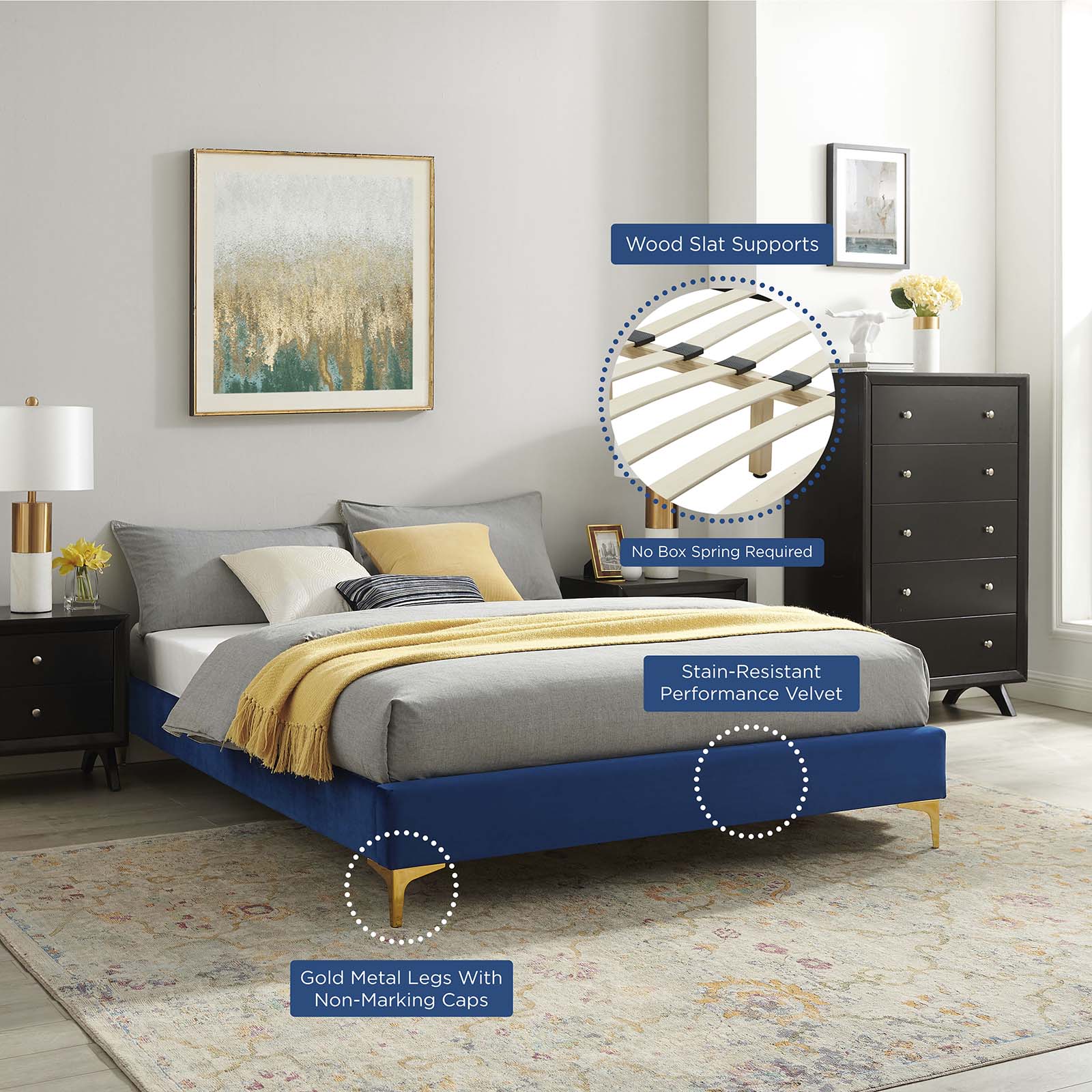 Aviana Performance Velvet Twin Bed by Modway