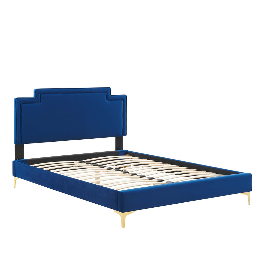 Liva Performance Velvet Queen Bed by Modway