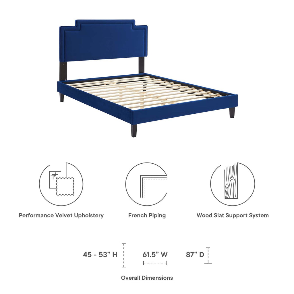Liva Performance Velvet Queen Bed by Modway