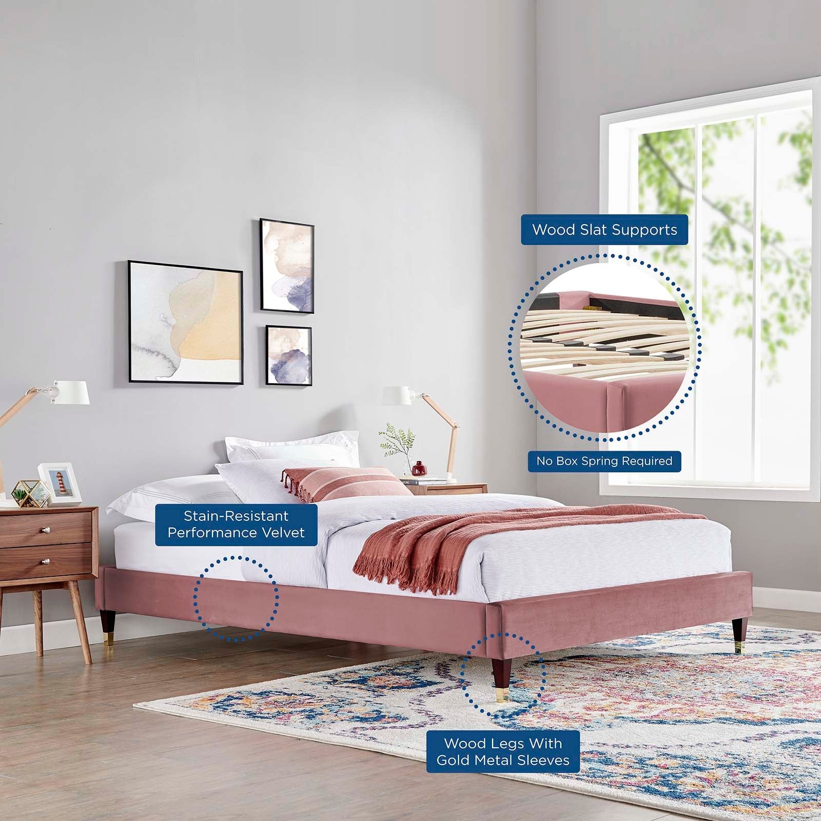 Novi Performance Velvet King Bed by Modway