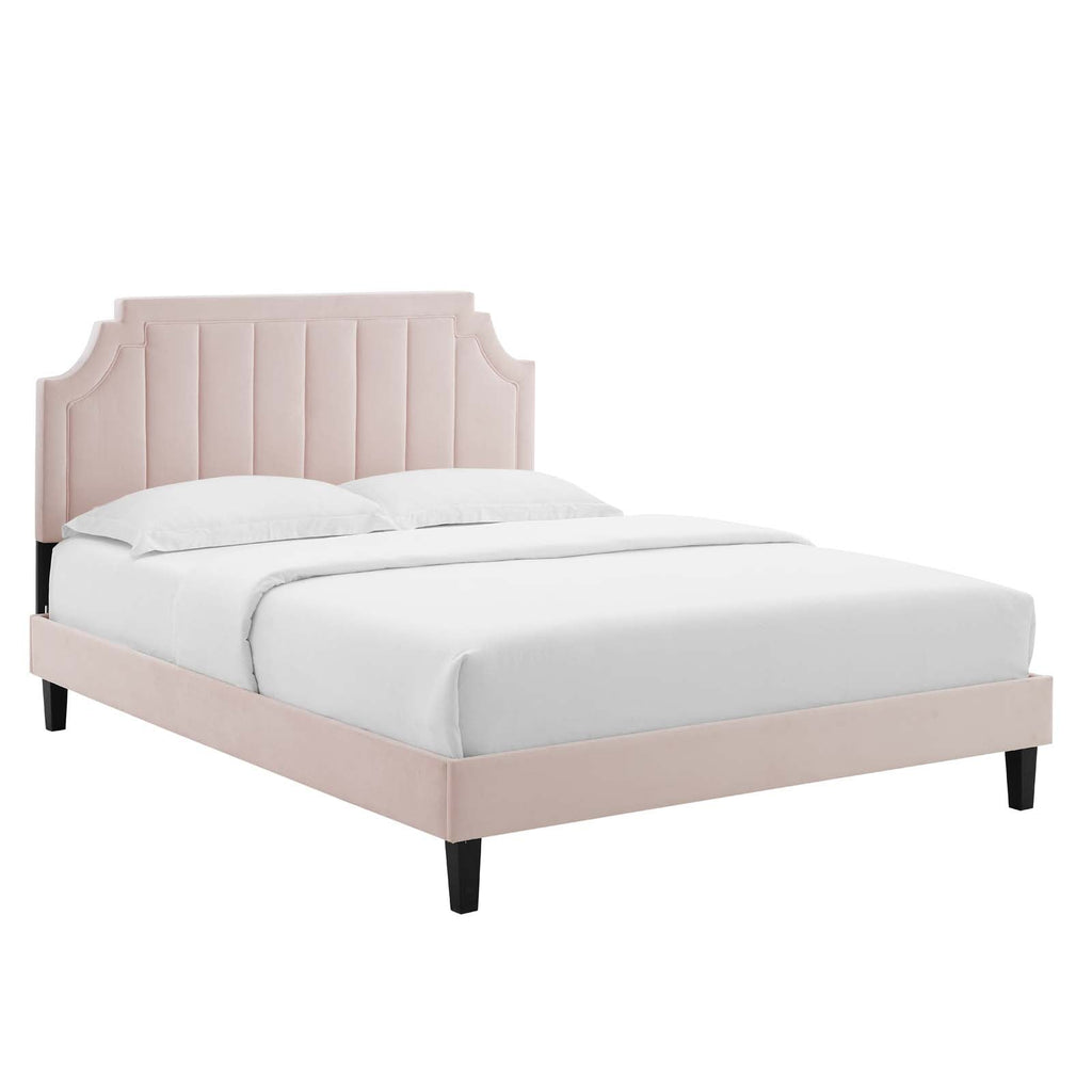 Sienna Performance Velvet Full Platform Bed by Modway