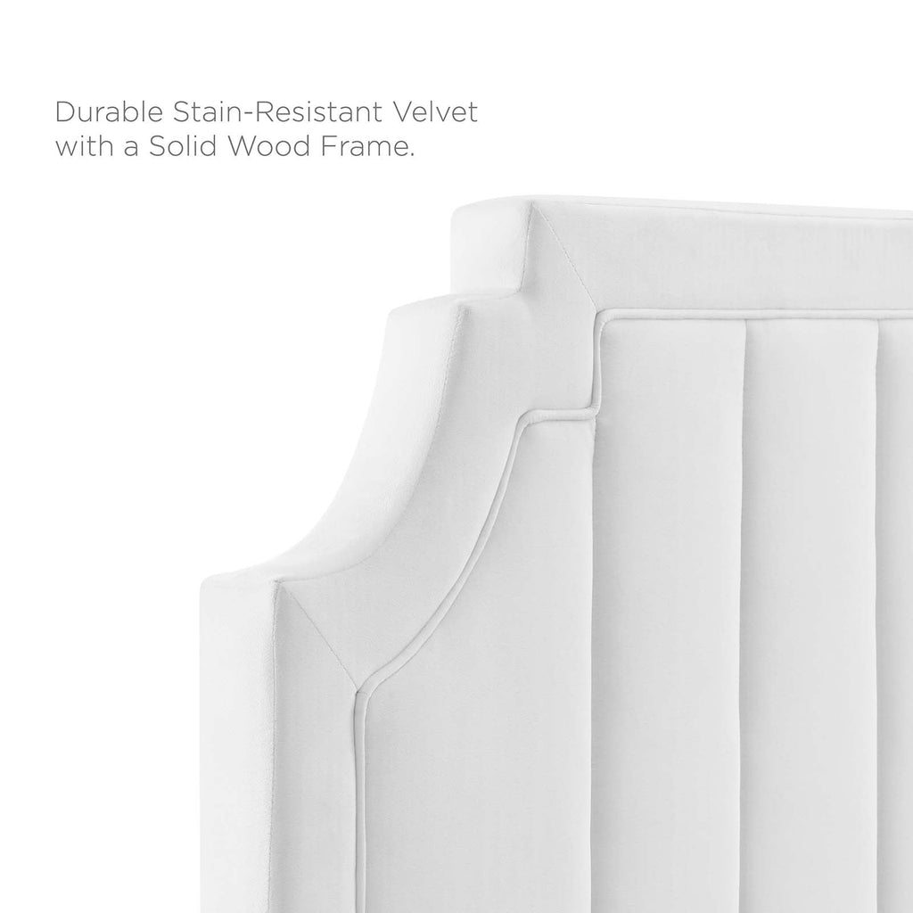 Sienna Performance Velvet King Platform Bed in White