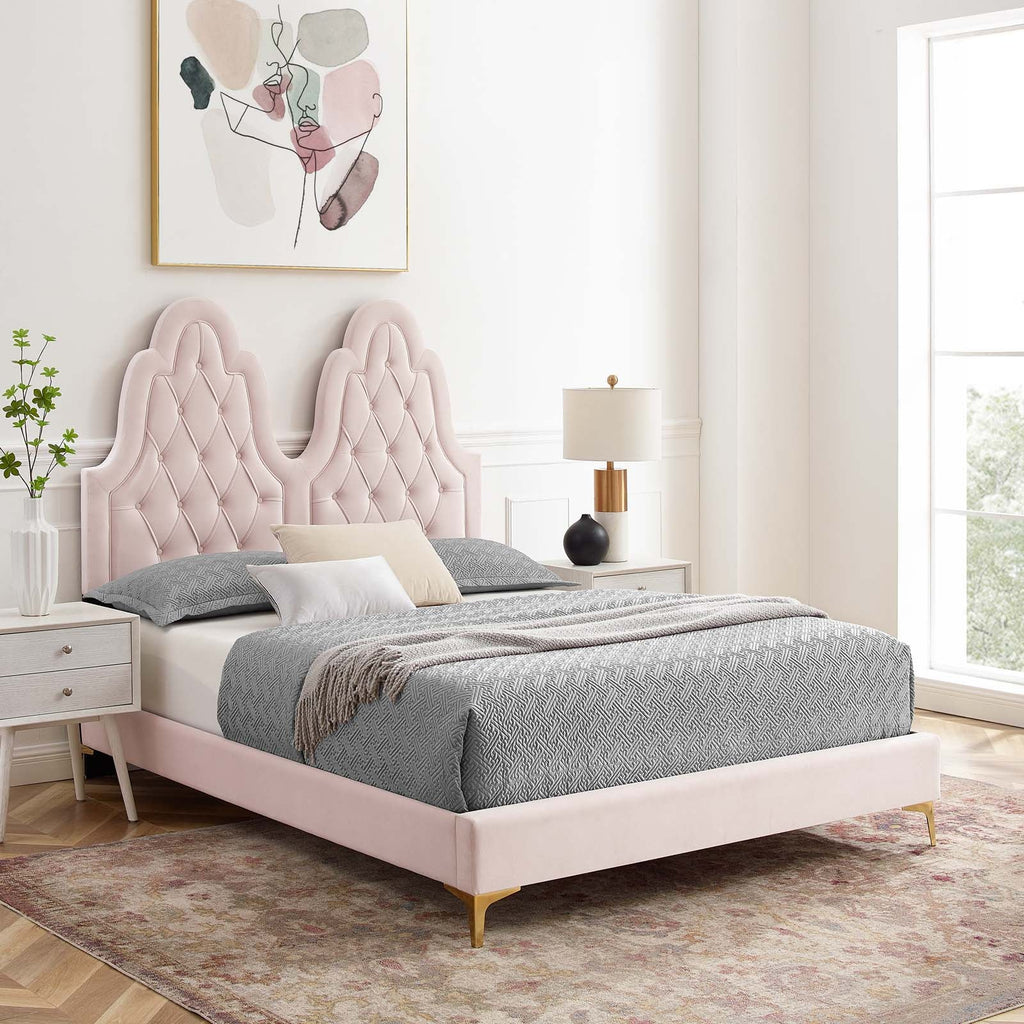 Alexandria Tufted Performance Velvet Twin Platform Bed by Modway