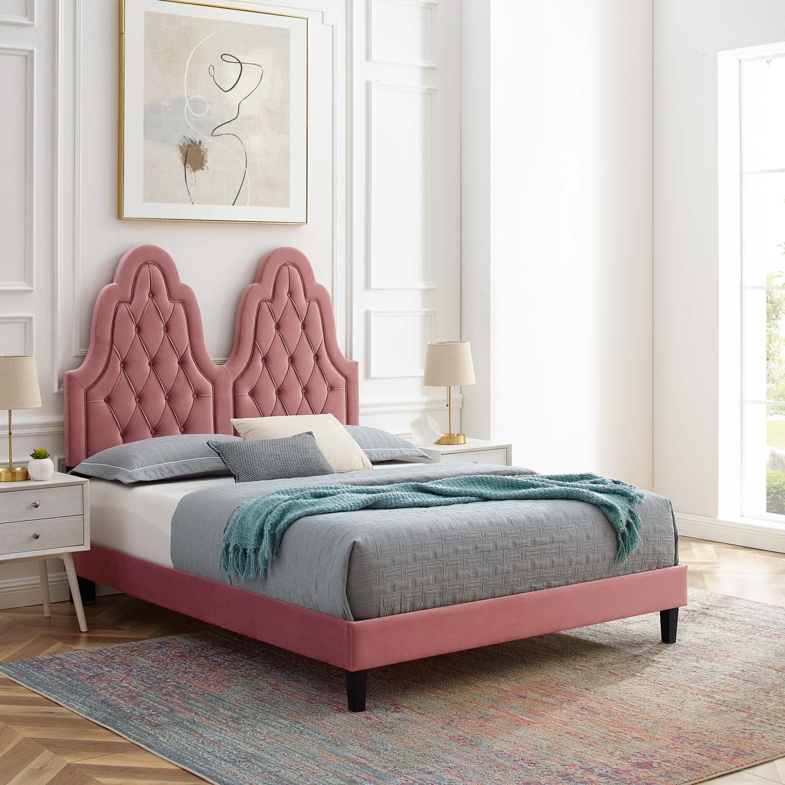 Alexandria Tufted Performance Velvet Twin Platform Bed by Modway