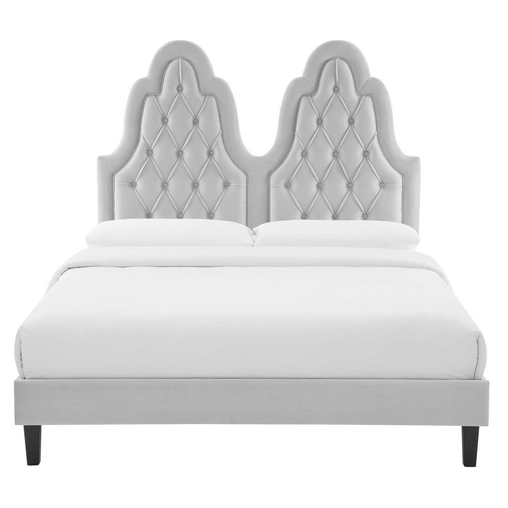 Alexandria Tufted Performance Velvet King Platform Bed by Modway
