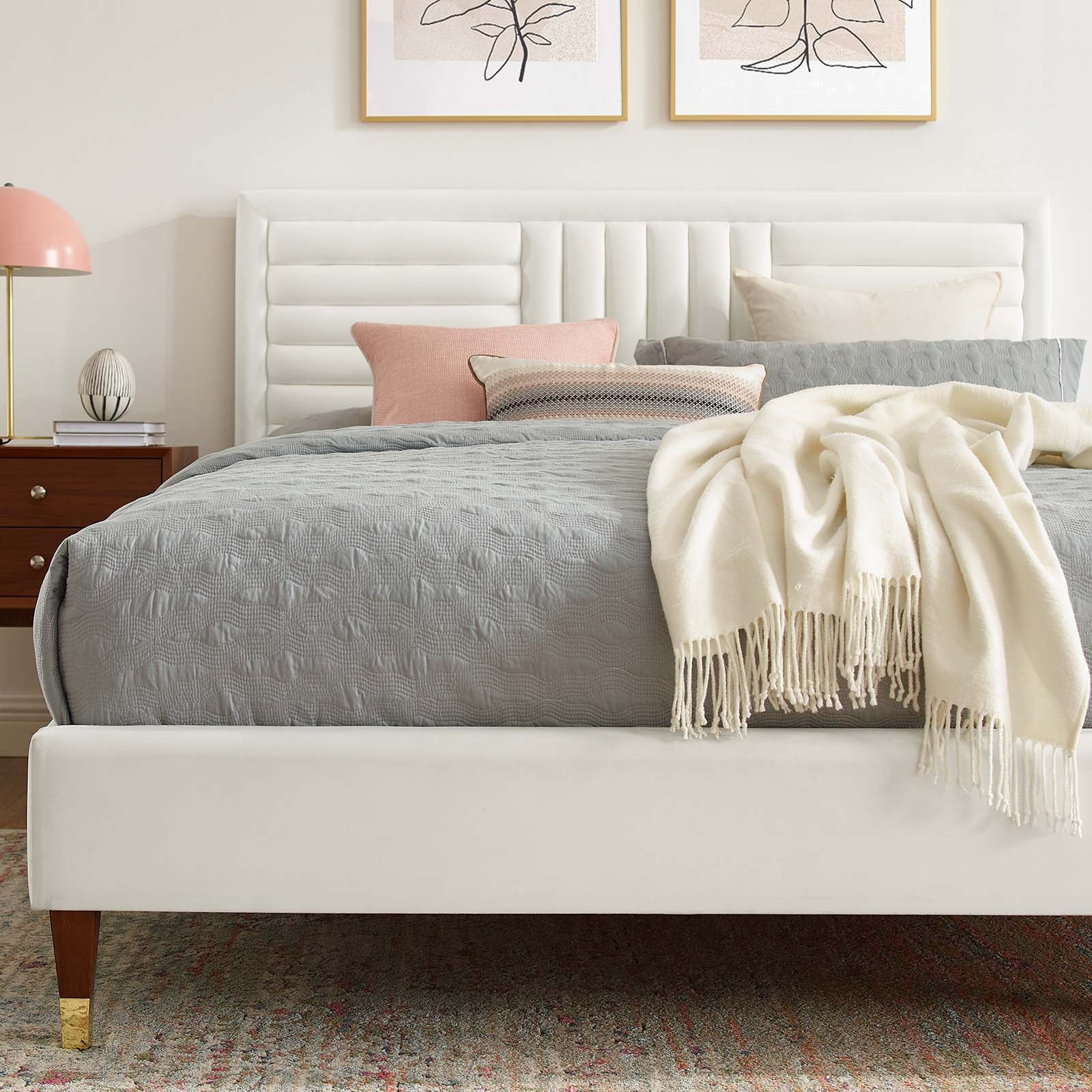 Sofia Channel Tufted Performance Velvet Queen Platform Bed by Modway