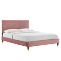 Yasmine Channel Tufted Performance Velvet Queen Platform Bed by Modway