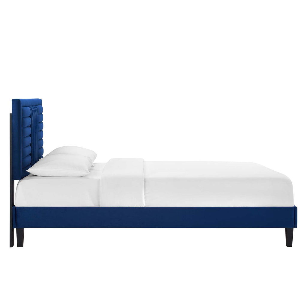 Sofia Channel Tufted Performance Velvet Queen Platform Bed by Modway