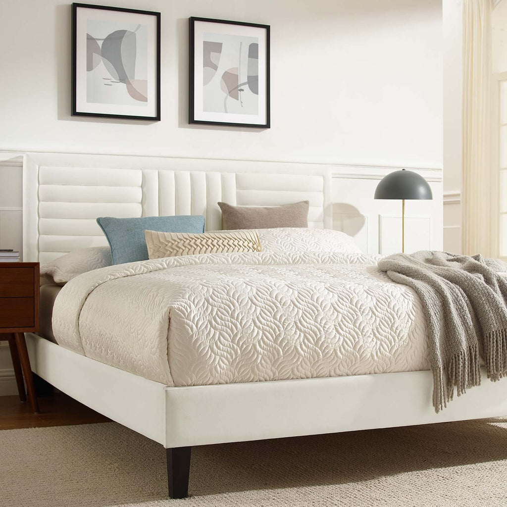 Sofia Channel Tufted Performance Velvet Queen Platform Bed by Modway