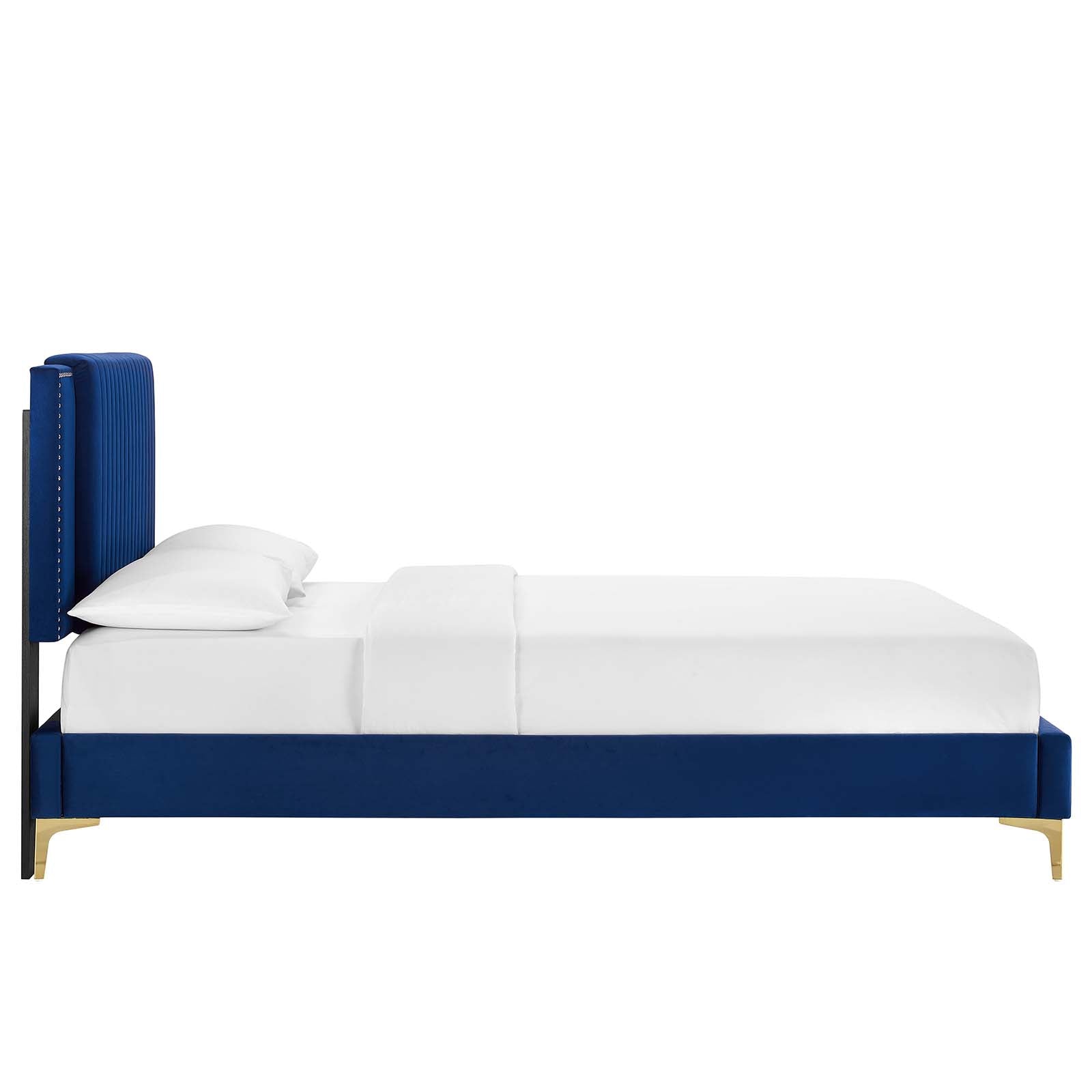Zahra Channel Tufted Performance Velvet Queen Platform Bed by Modway
