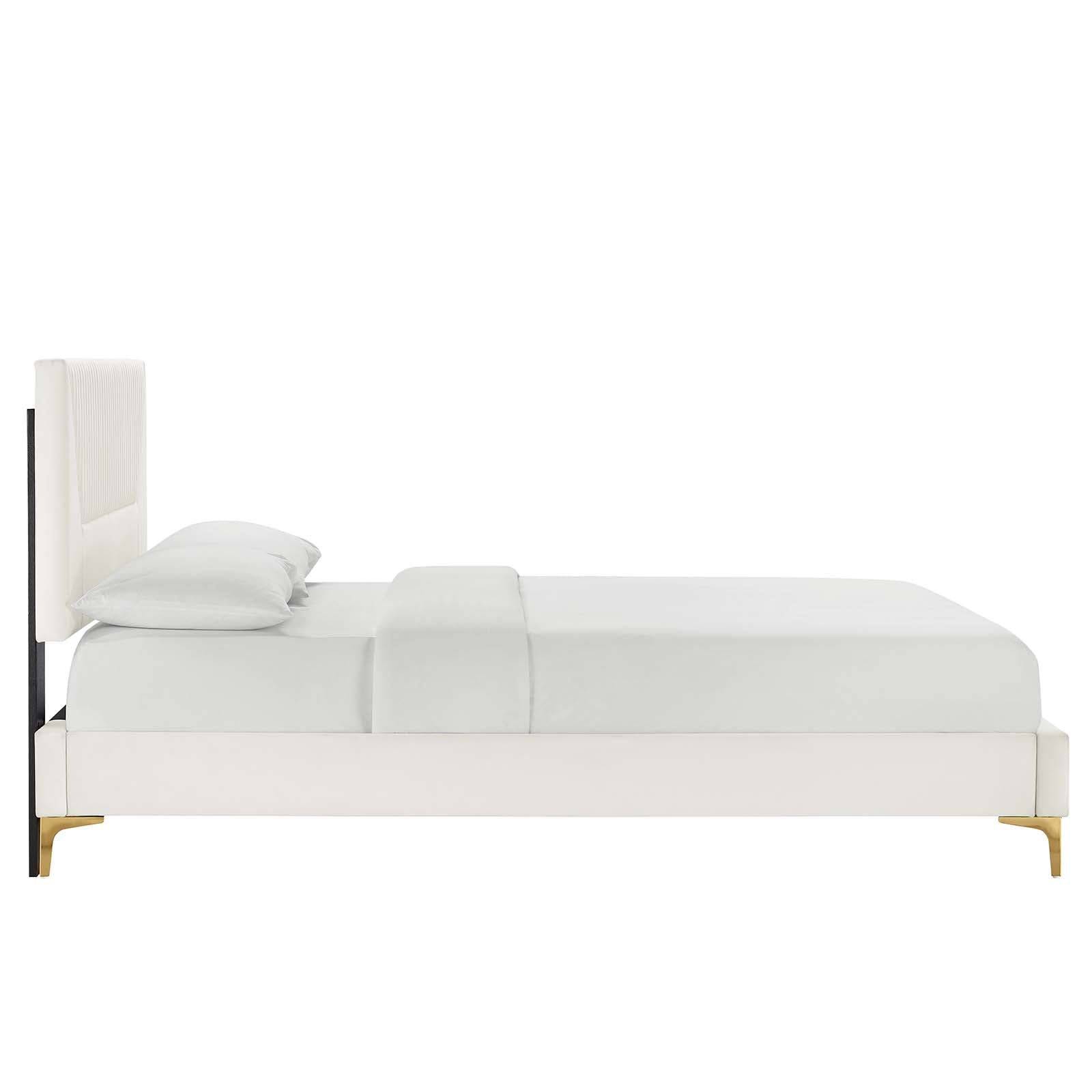 Yasmine Channel Tufted Performance Velvet Queen Platform Bed by Modway