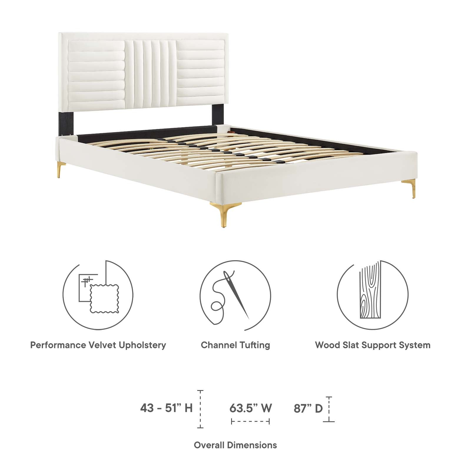 Sofia Channel Tufted Performance Velvet Twin Platf