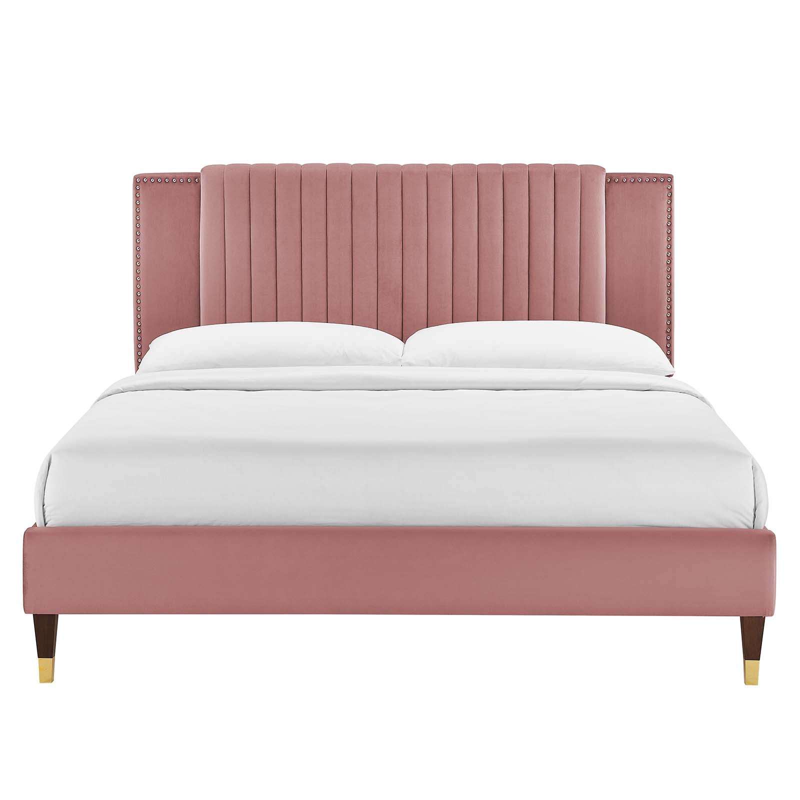 Zahra Channel Tufted Performance Velvet Twin Platform Bed by Modway