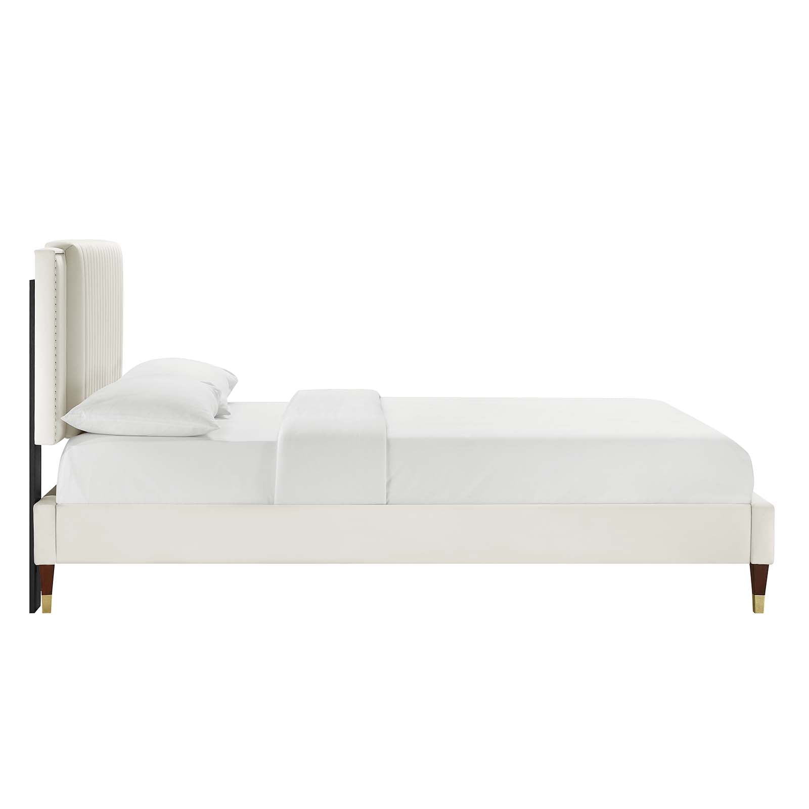 Zahra Channel Tufted Performance Velvet Twin Platform Bed by Modway