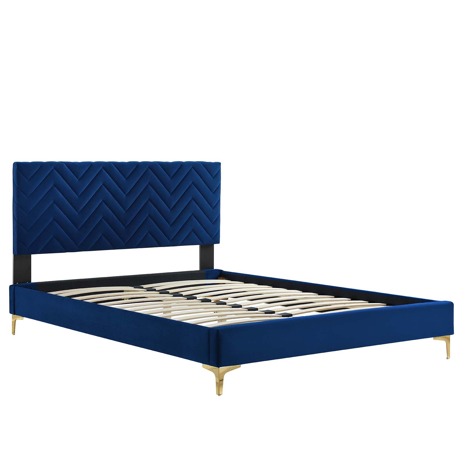 Leah Chevron Tufted Performance Velvet Full Platform Bed by Modway
