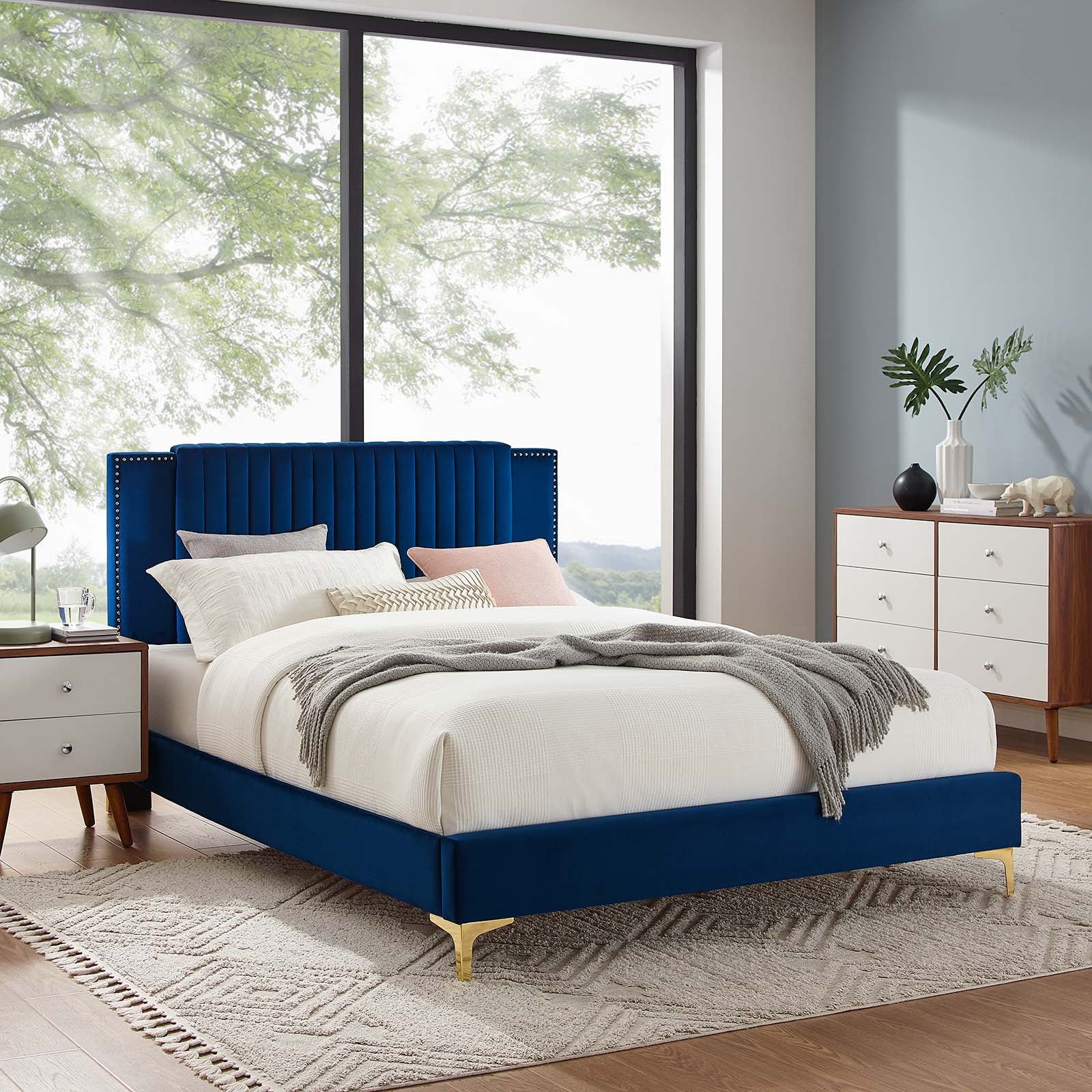 Zahra Channel Tufted Performance Velvet Full Platform Bed by Modway