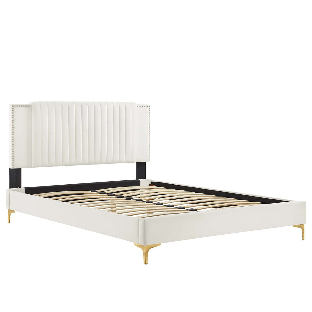 Zahra Channel Tufted Performance Velvet Full Platform Bed by Modway