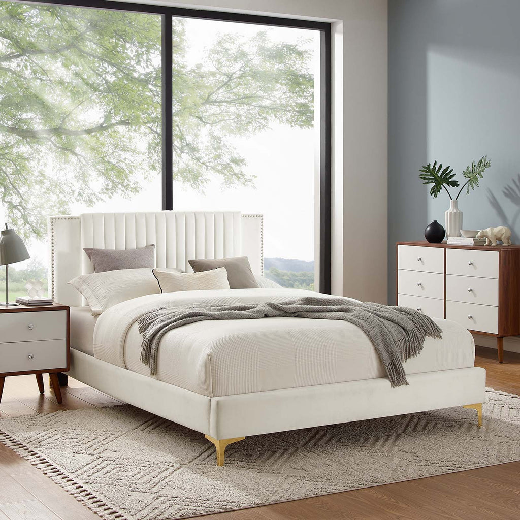 Zahra Channel Tufted Performance Velvet Full Platform Bed by Modway