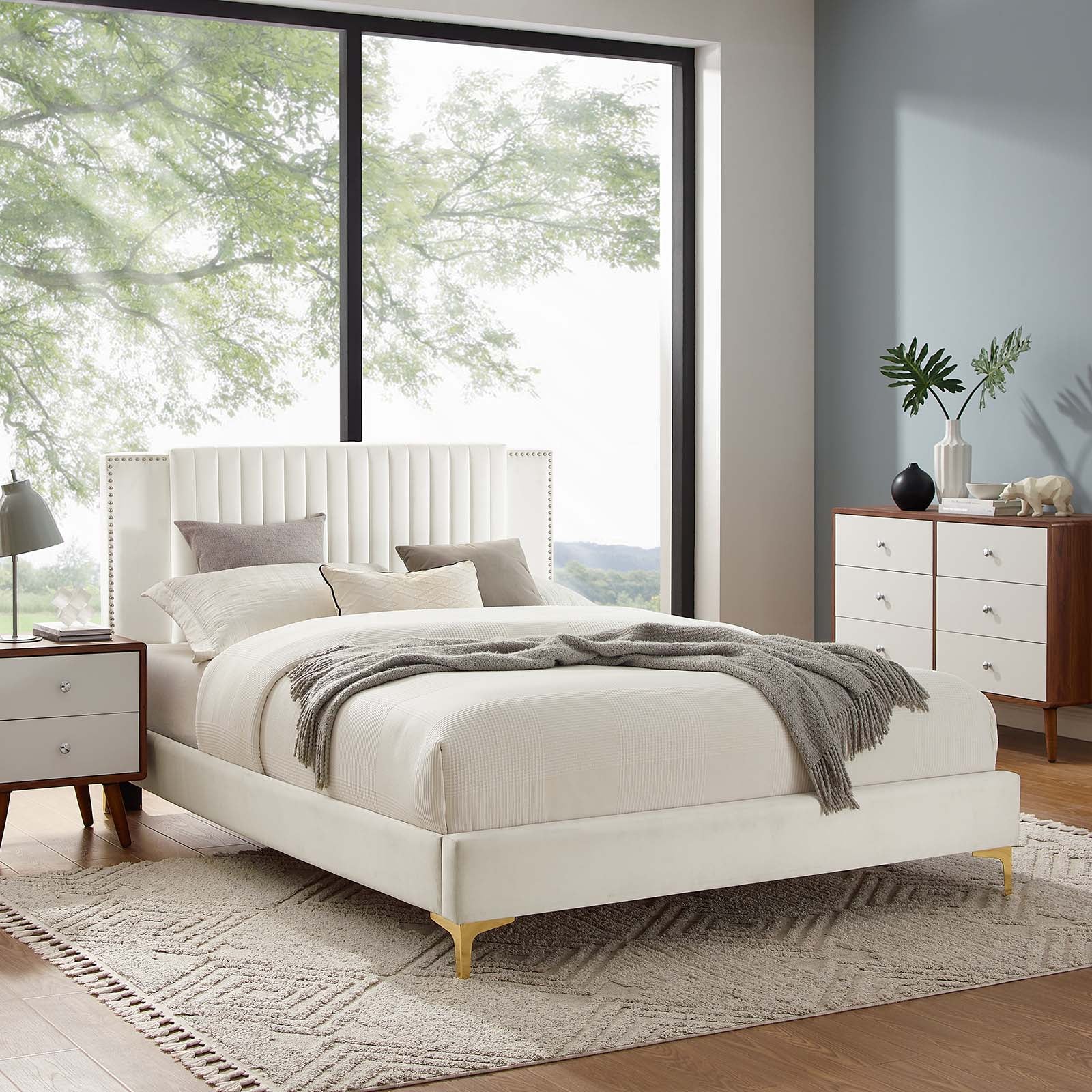 Zahra Channel Tufted Performance Velvet Full Platform Bed by Modway