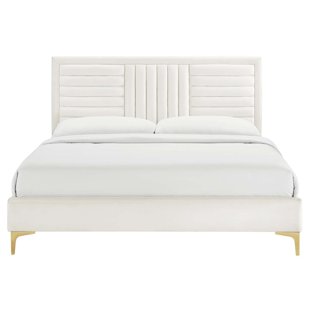 Sofia Channel Tufted Performance Velvet Full Platform Bed by Modway