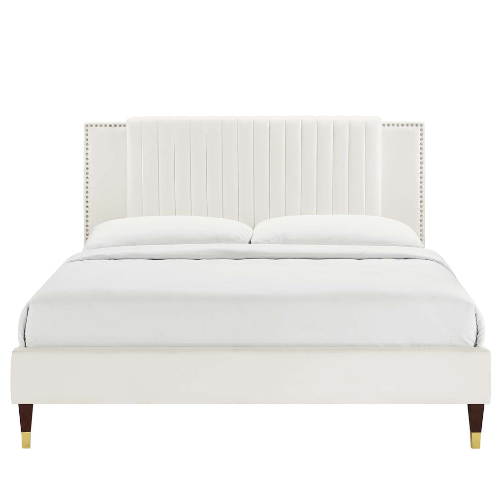 Zahra Channel Tufted Performance Velvet Full Platform Bed by Modway