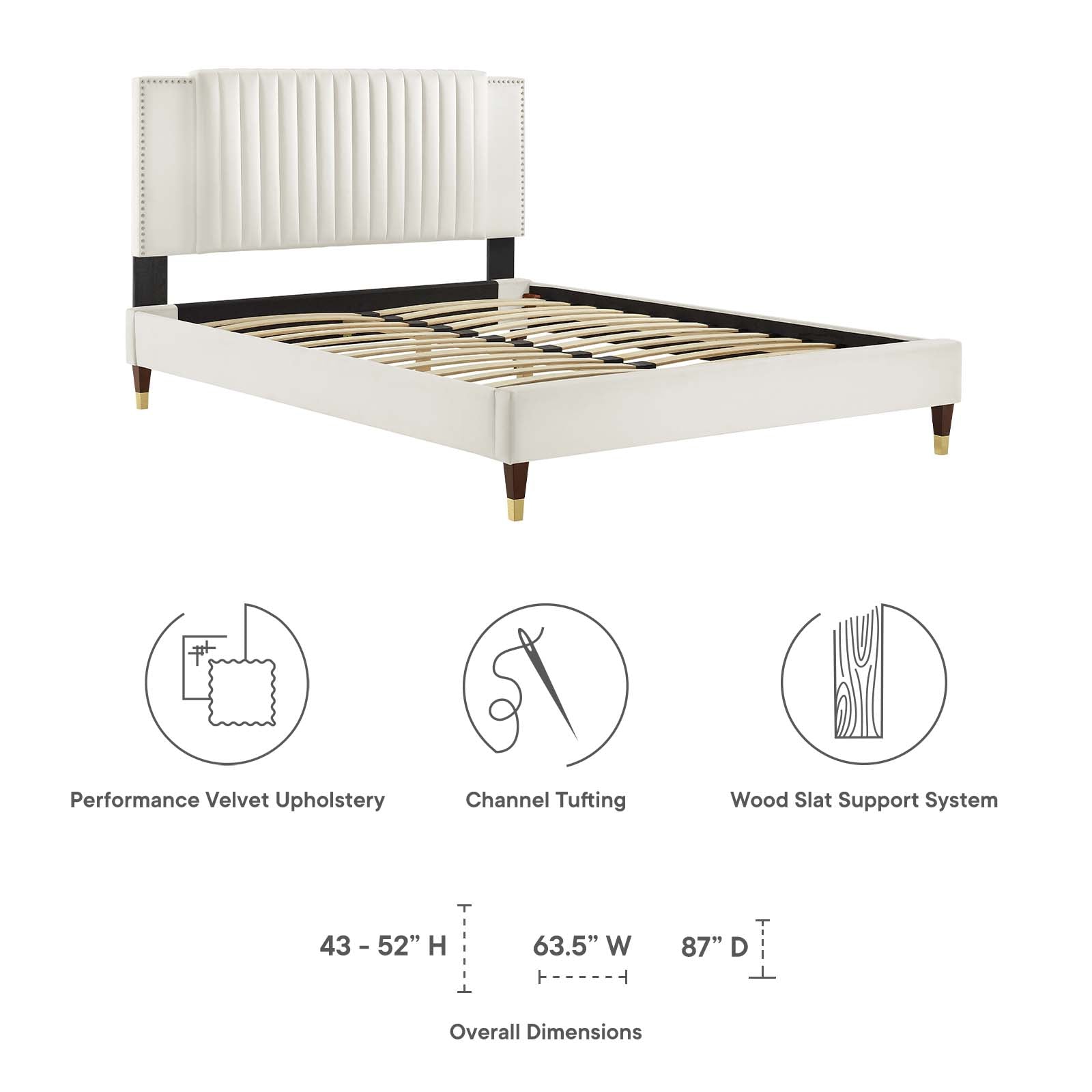 Zahra Channel Tufted Performance Velvet Full Platform Bed by Modway