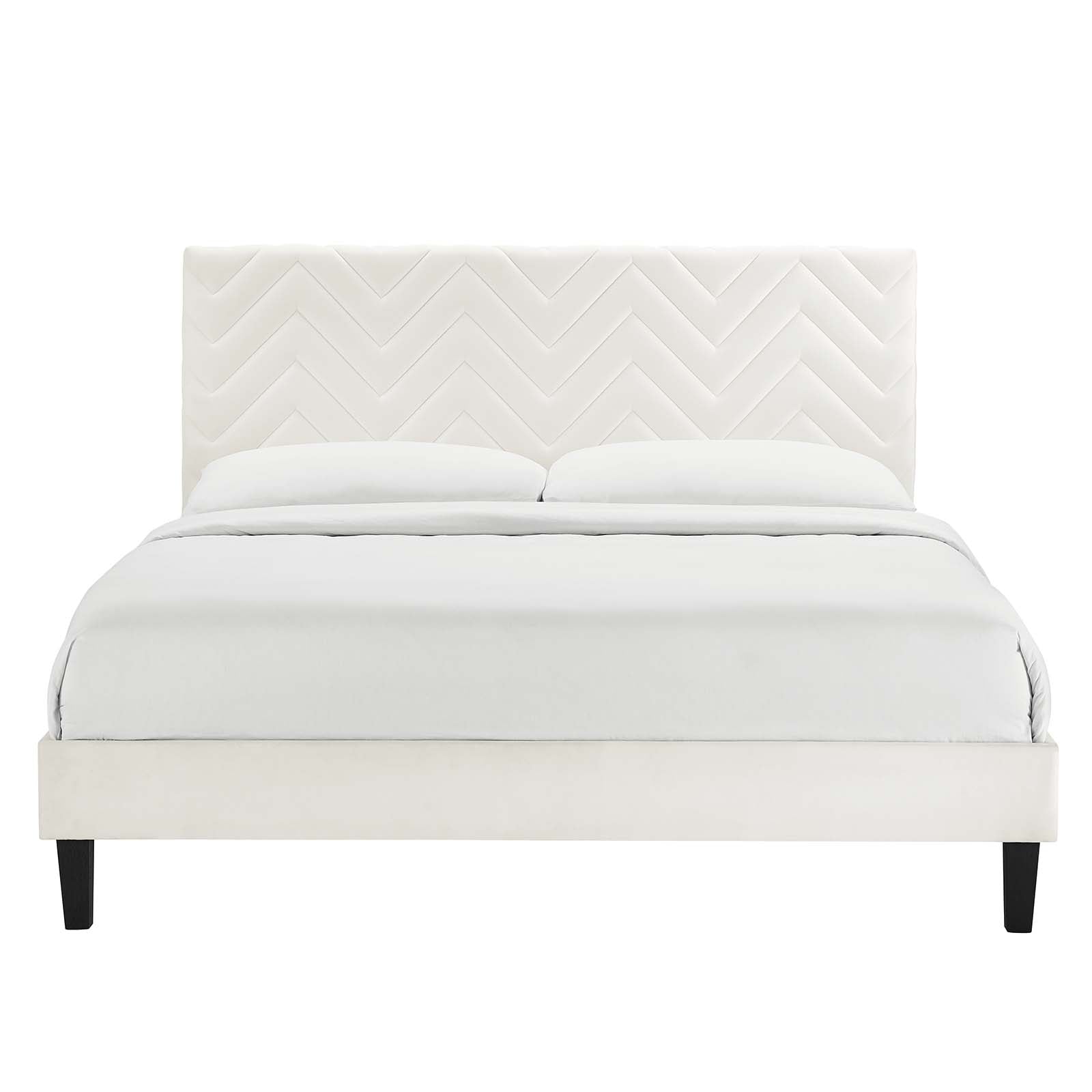 Leah Chevron Tufted Performance Velvet Full Platform Bed by Modway