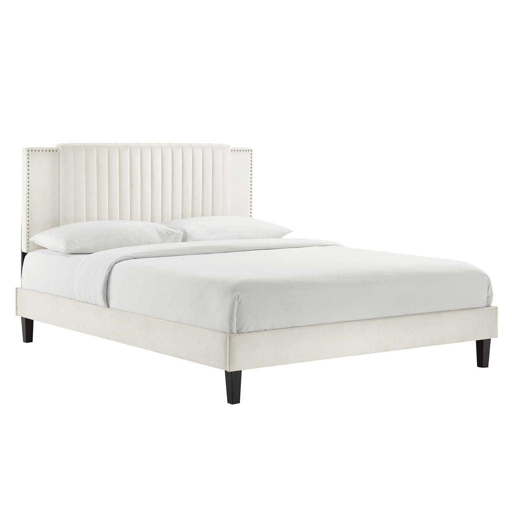 Zahra Channel Tufted Performance Velvet Full Platform Bed by Modway