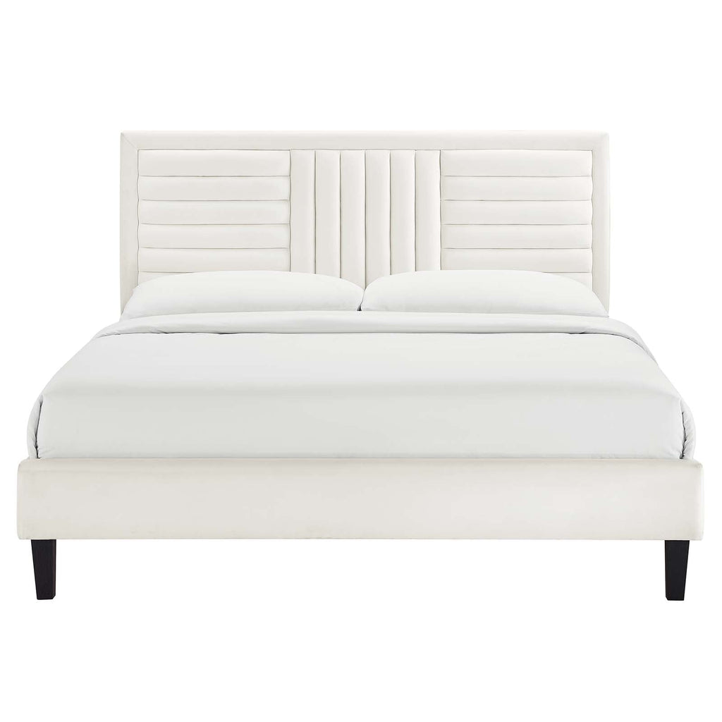 Sofia Channel Tufted Performance Velvet Full Platform Bed by Modway