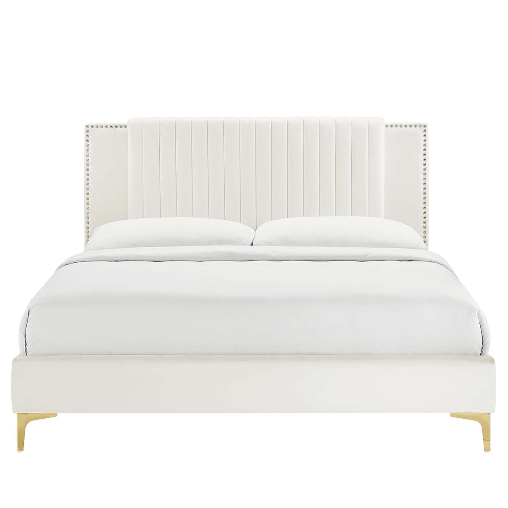 Zahra Channel Tufted Performance Velvet King Platform Bed by Modway