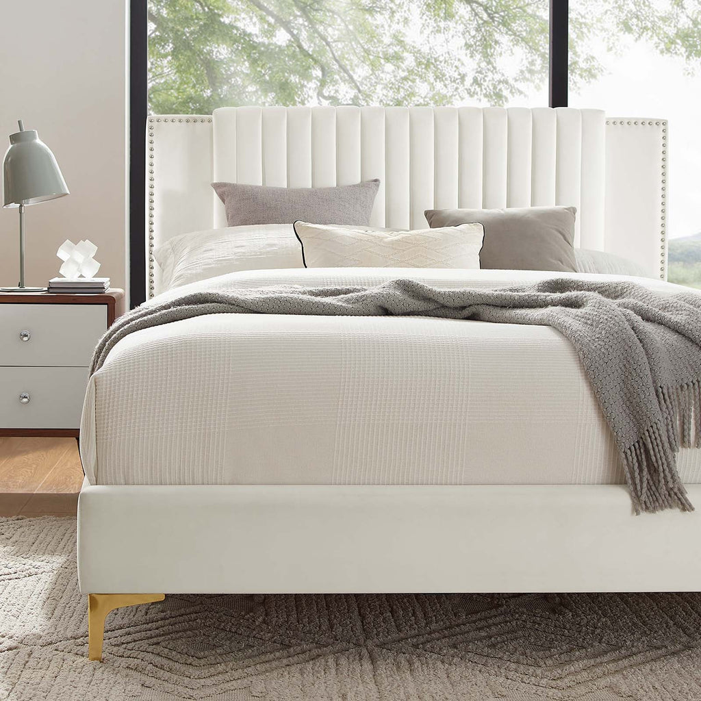 Zahra Channel Tufted Performance Velvet King Platform Bed by Modway