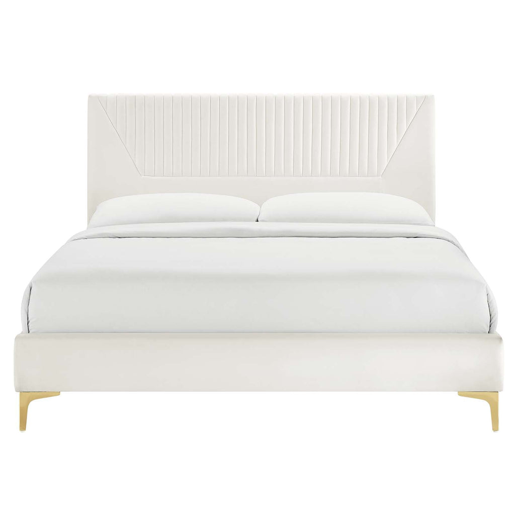 Yasmine Channel Tufted Performance Velvet King Platform Bed by Modway