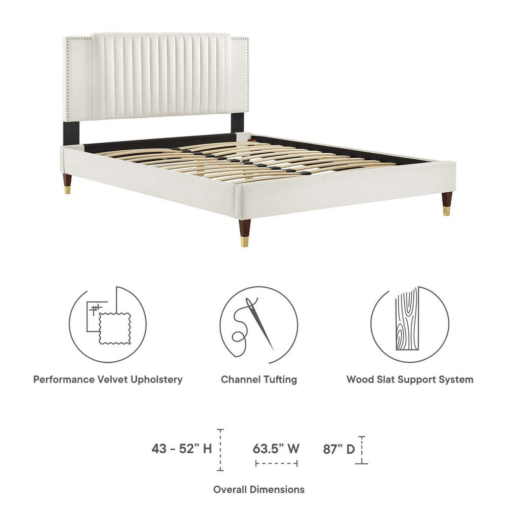 Zahra Channel Tufted Performance Velvet King Platform Bed by Modway