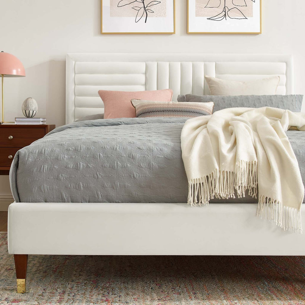 Sofia Channel Tufted Performance Velvet King Platform Bed by Modway