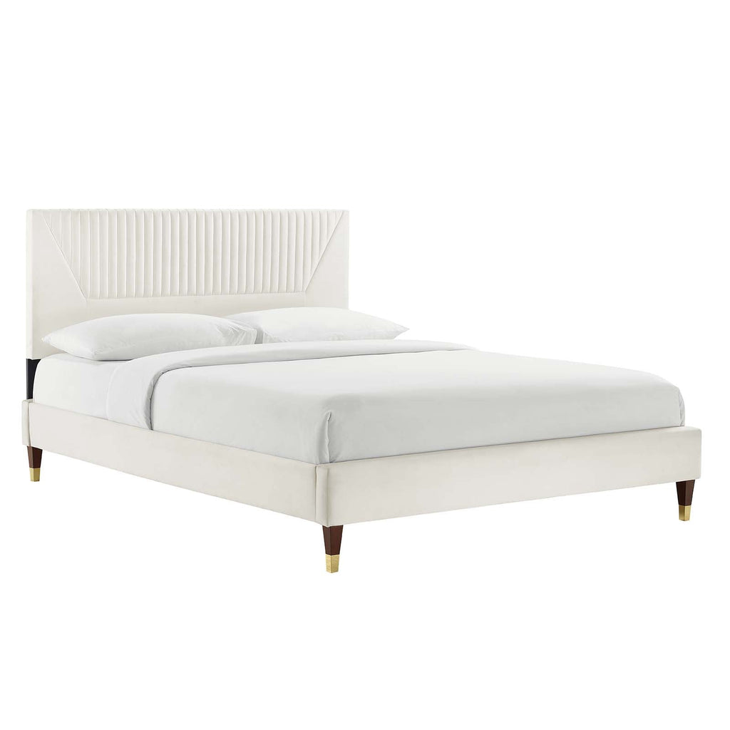 Yasmine Channel Tufted Performance Velvet King Platform Bed by Modway