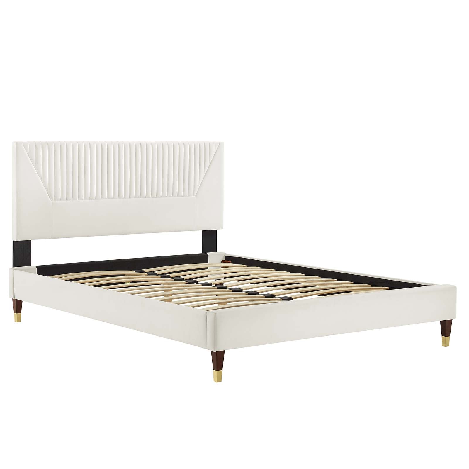 Yasmine Channel Tufted Performance Velvet King Platform Bed by Modway