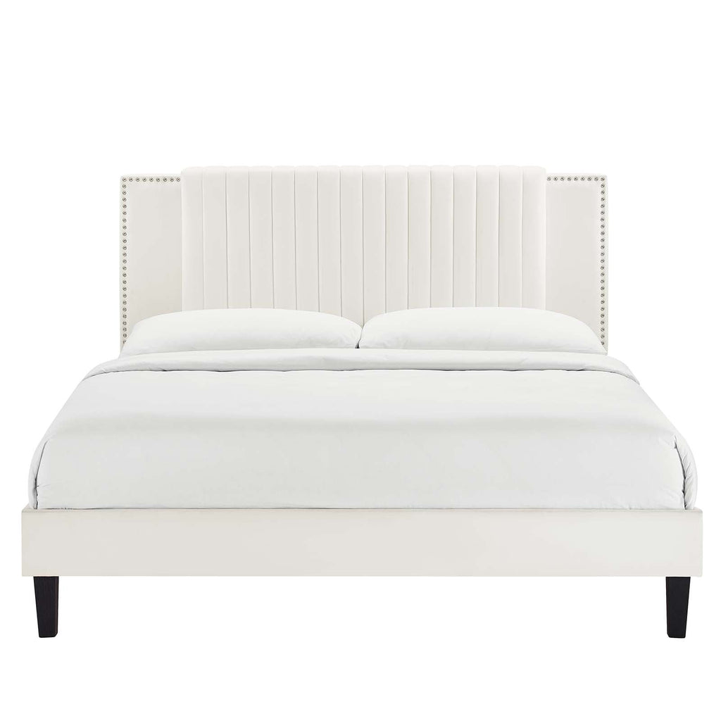 Zahra Channel Tufted Performance Velvet King Platf