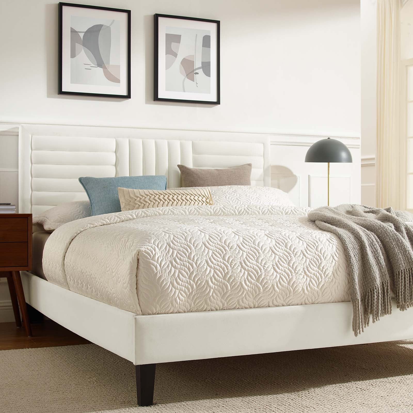 Sofia Channel Tufted King Platform Bed