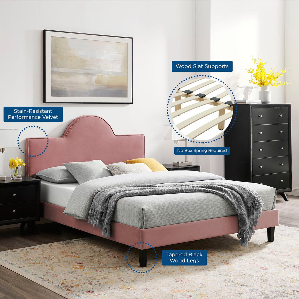 Soleil Performance Velvet Twin Bed by Modway