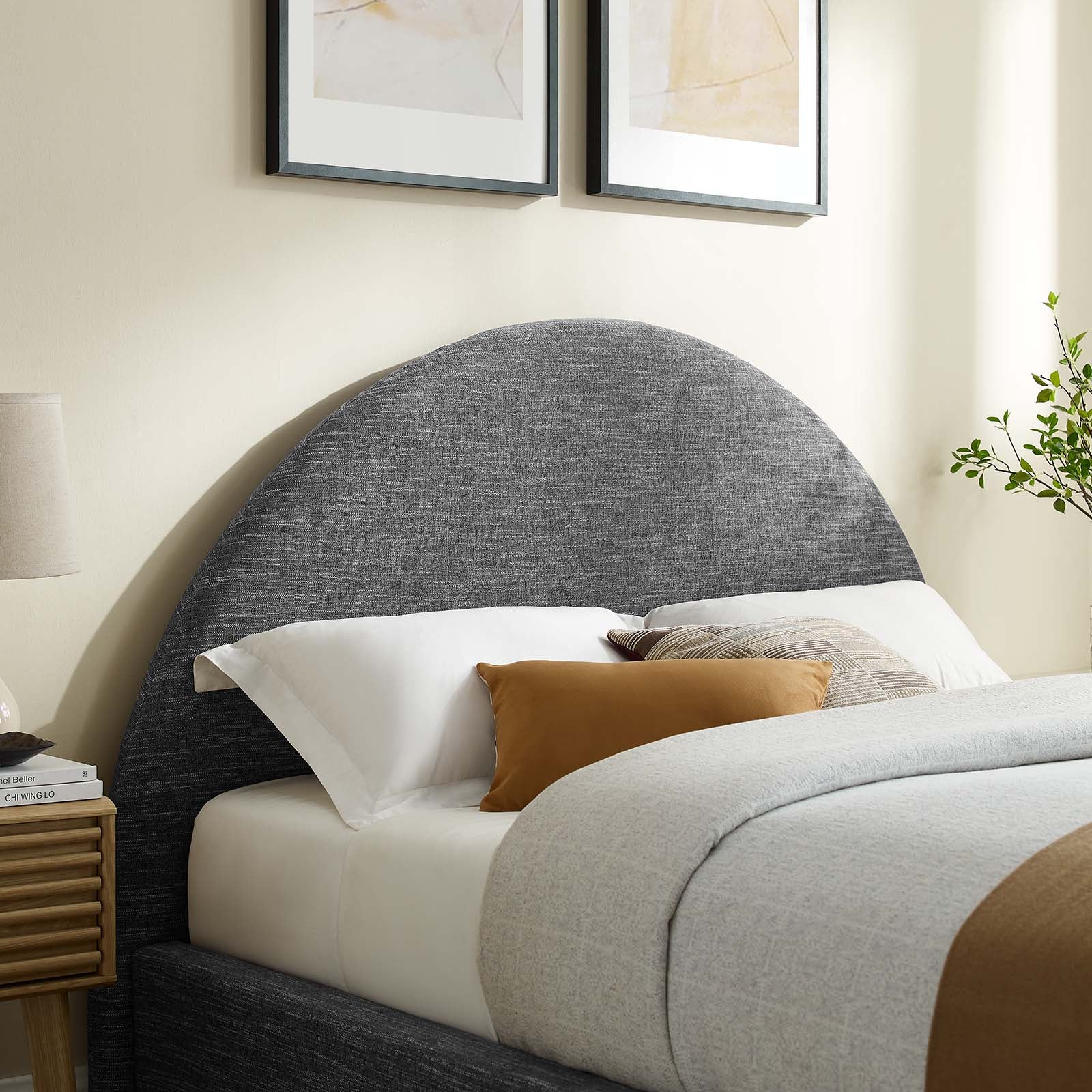 Resort Upholstered Fabric Arched Round Full Platform Bed by Modway