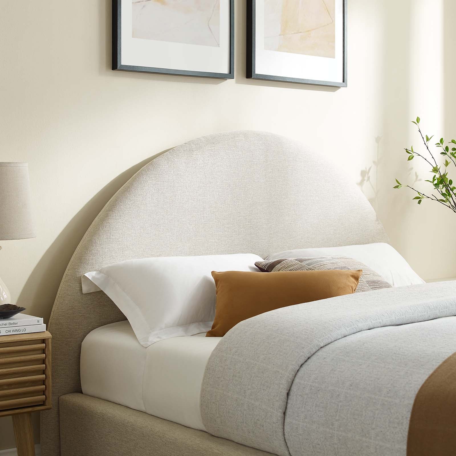 Resort Upholstered Fabric Arched Round King Platform Bed by Modway