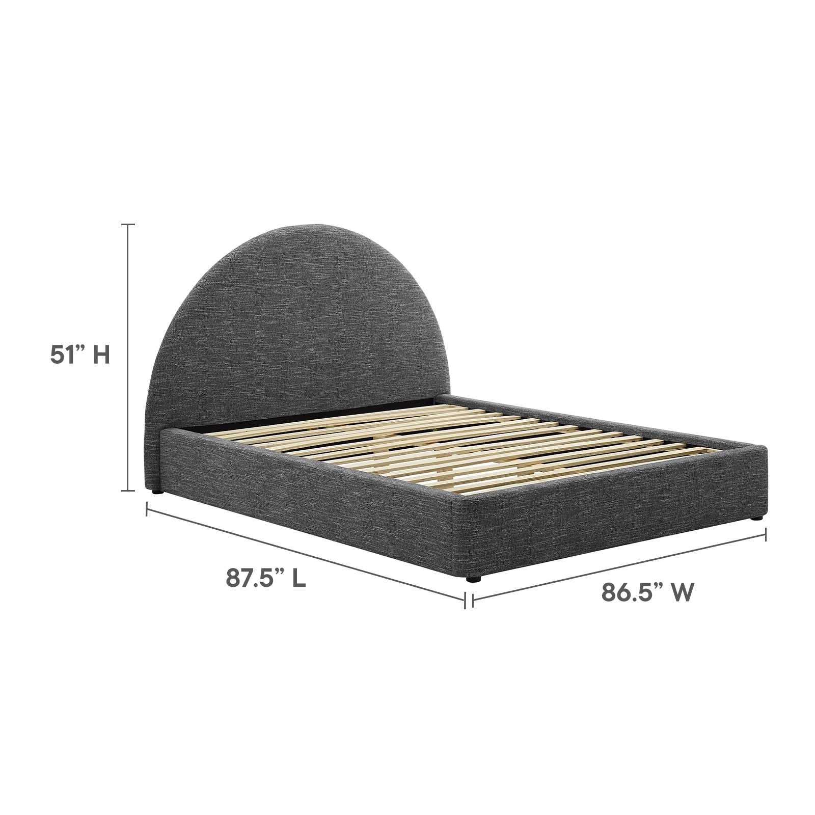 Resort Upholstered Fabric Arched Round King Platform Bed by Modway