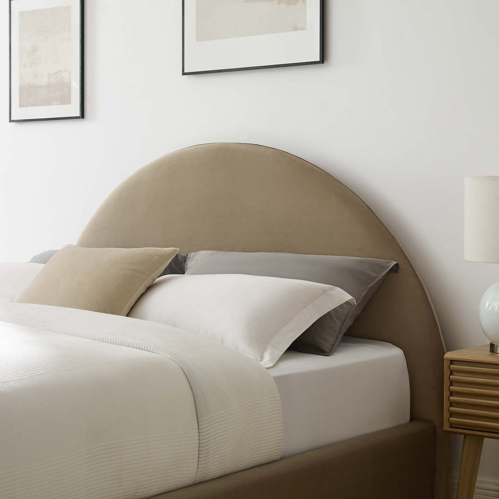 Resort Performance Velvet Arched Round King Platform Bed by Modway