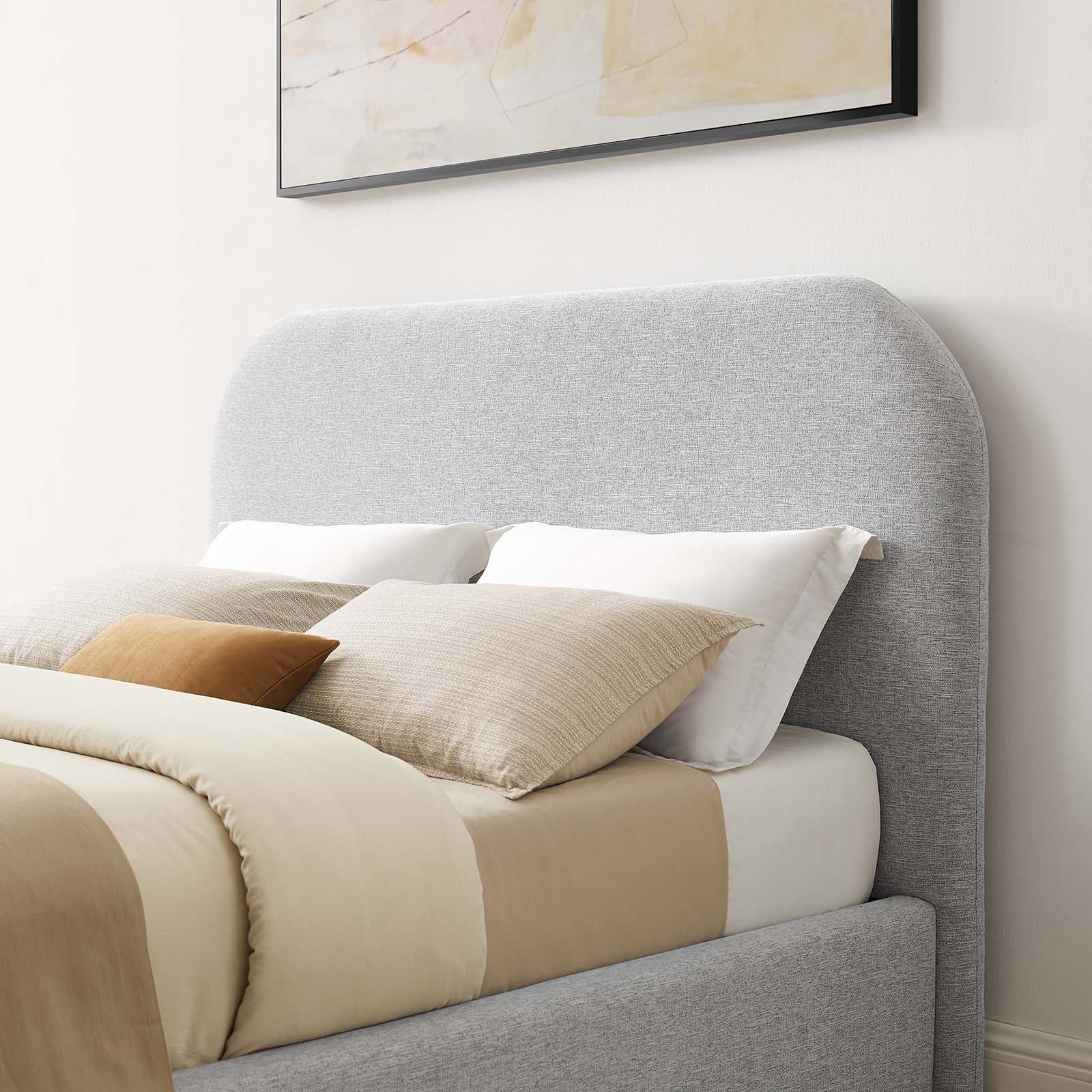 Keynote Upholstered Fabric Curved Full Platform Bed by Modway