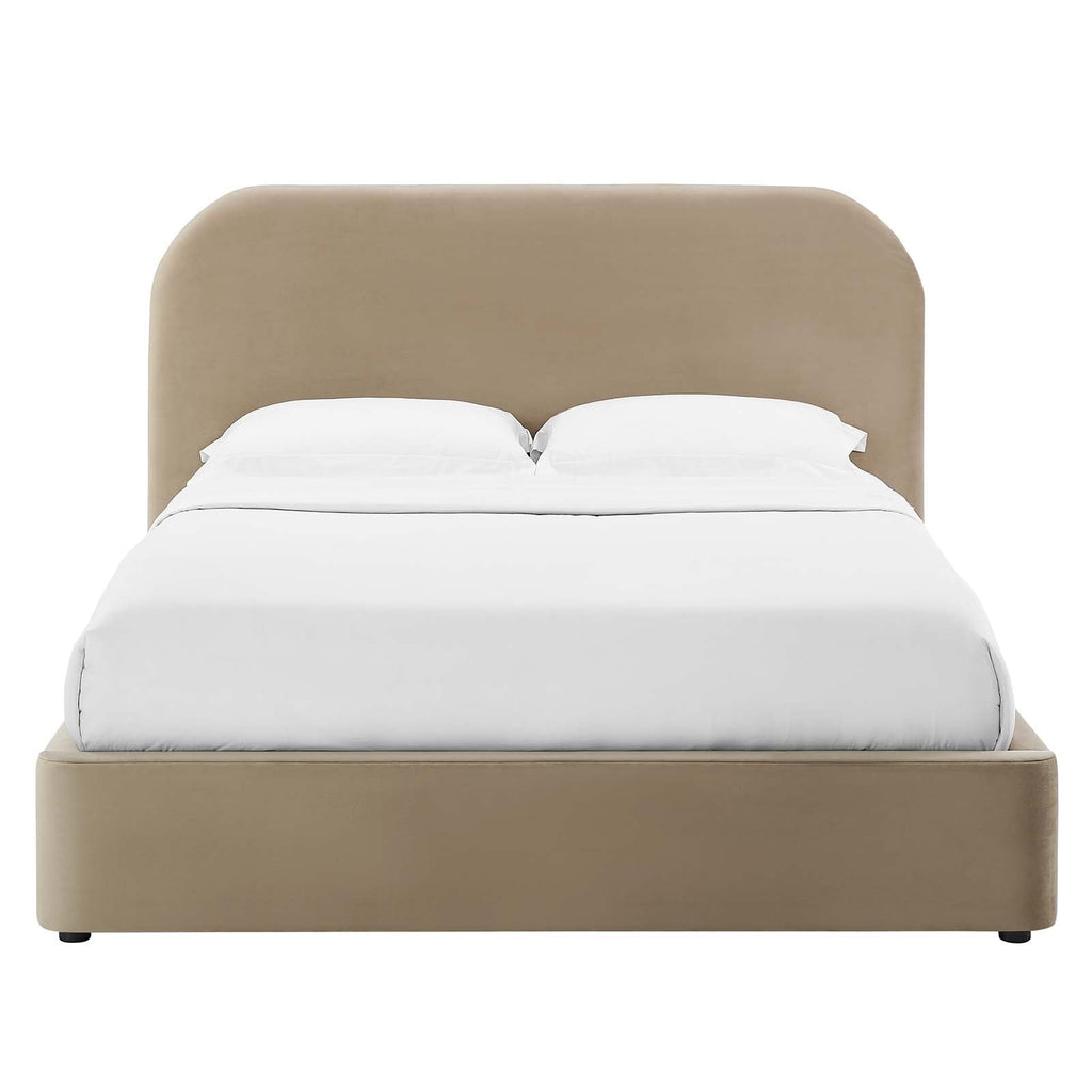 Keynote Performance Velvet Curved Full Platform Bed by Modway