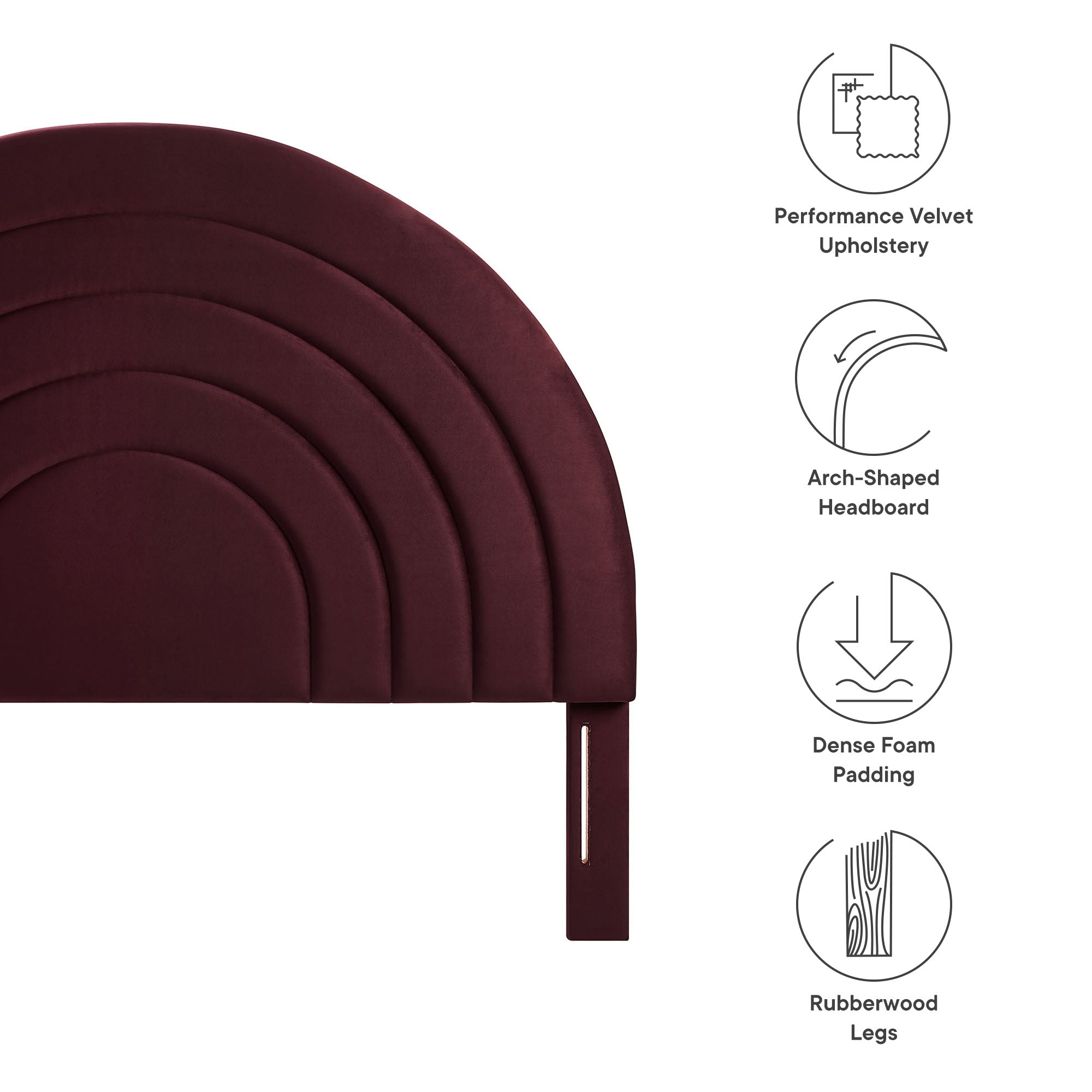 Solana Arched Performance Velvet Full Headboard by Modway