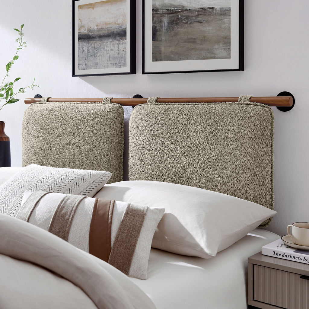 Anela Wall-Mounted Chenille Upholstered King Size Headboard by Modway