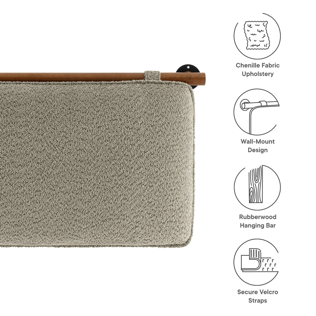 Anela Wall-Mounted Chenille Upholstered King Size Headboard by Modway
