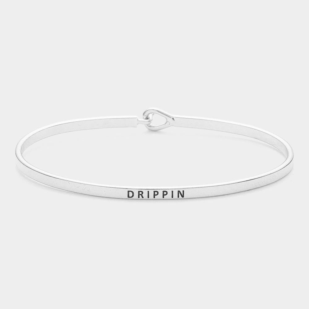 "Drippin" Think Brass Metal Hook Bracelet