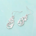 Stone Paved Mermaid Dangle Earrings